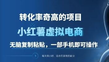一单49.9,转化率奇高的项目,冷门暴利的小红书虚拟电商