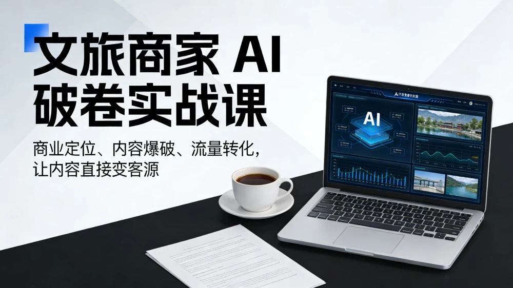 文旅商家 AI 破卷实战课，商业定位、内容爆破、流量转化，让内容直接变客源