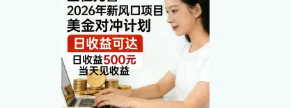 2026 年新风口项目美金对冲计划！大学生宝妈轻松入手