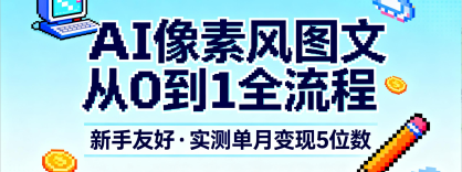 AI像素风图文从0到1全流程，新手友好，实测单月变现5位数