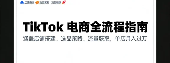 TikTok 电商全流程指南，涵盖店铺搭建、选品策略、流量获取，单店月入过万