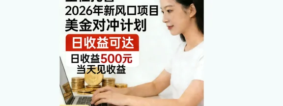 2026 年新风口项目美金对冲计划！大学生宝妈轻松入手
