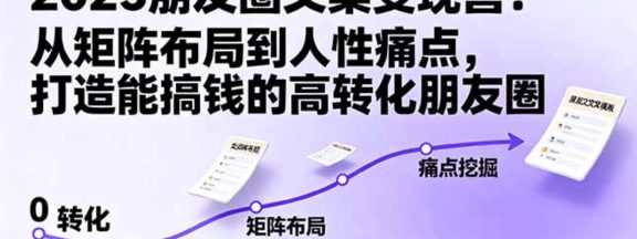 2025朋友圈文案变现营：从矩阵布局到人性痛点，打造能搞钱的高转化朋友圈