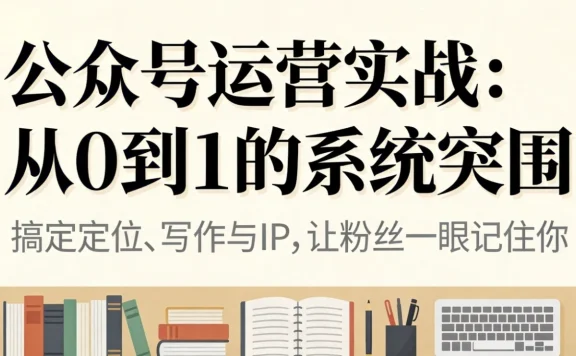 公众号运营实战：从 0 到 1 的系统突围，搞定定位、写作与 IP，让粉丝一眼记住你