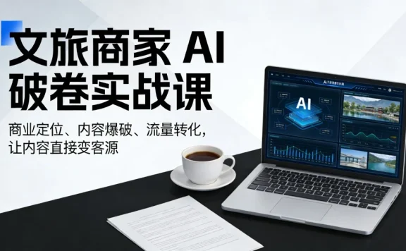 文旅商家 AI 破卷实战课，商业定位、内容爆破、流量转化，让内容直接变客源